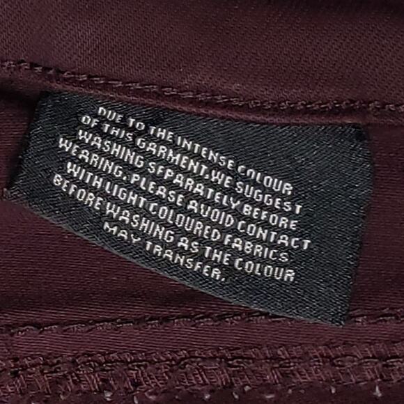 Buffalo David Bitton Burgundy Skinny Jeans Womens 16 Stretch Denim Casual - Picture 7 of 10